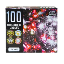 100 Multi Function Mains LED Lights - Red And White