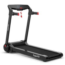 3HP Electric Folding Treadmill with Bluetooth Speaker-Red