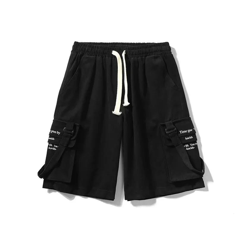 Advbridge Summer Plus Size 2XL Cargo Shorts Men New All-match Drawstring Straight Loose Bermuda Male Cotton Knee Length Casual Shorts