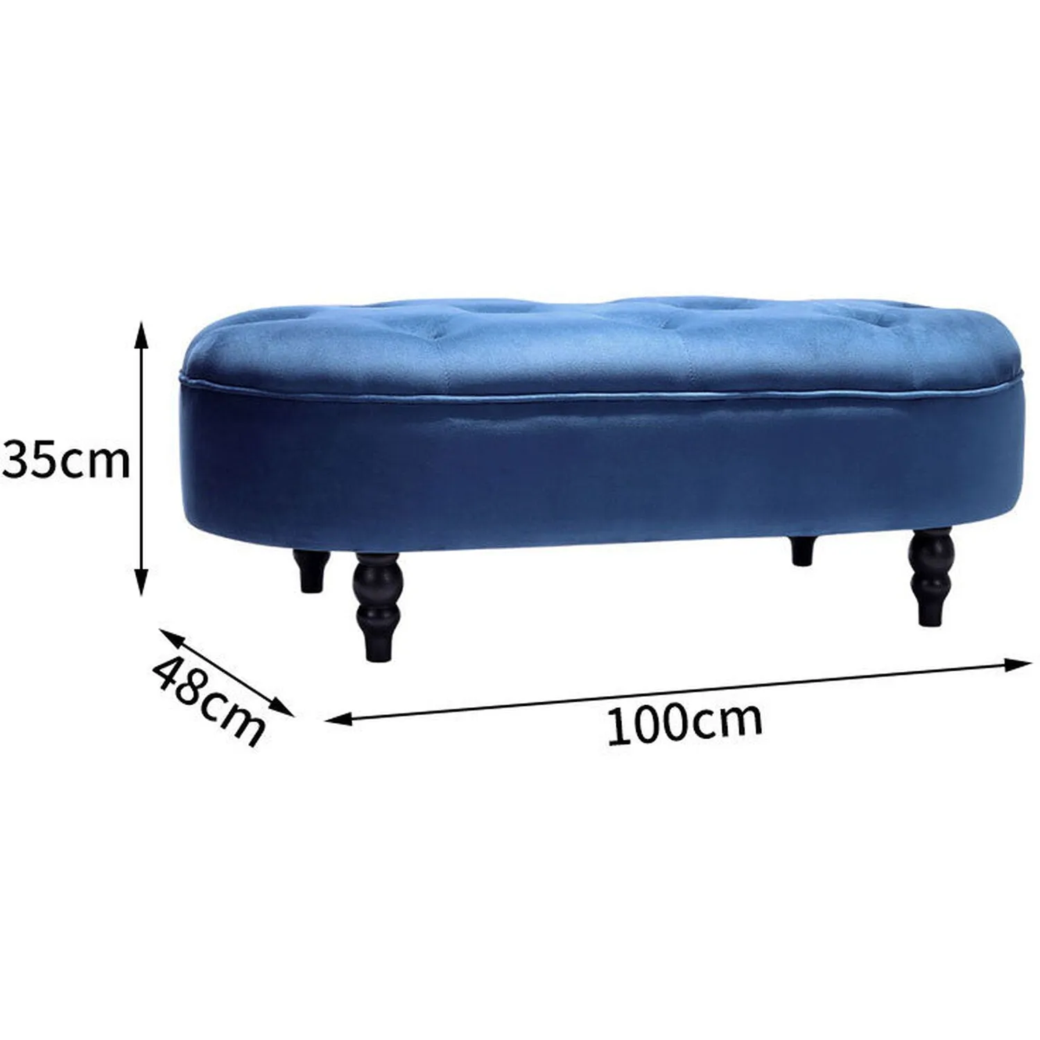 Angelo 2 Seater Fabric Ottoman Bench Sette Pouffe Puffy for Foot Rest