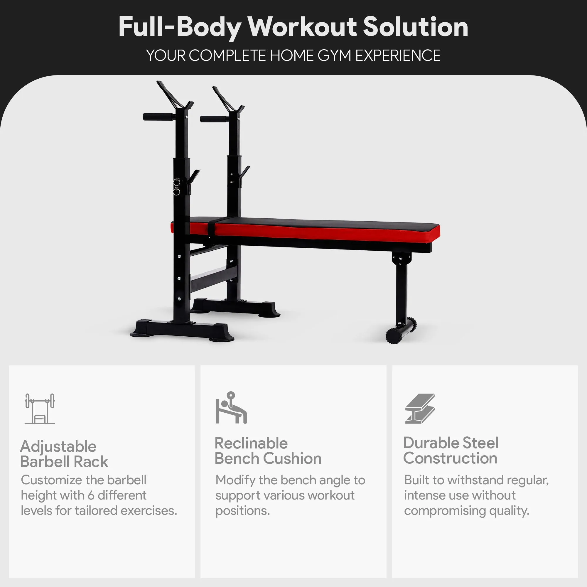 BalanceFrom Fitness Multifunctional Adjustable Workout Station with Squat Rack