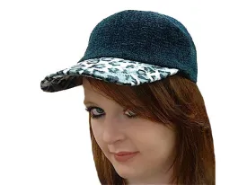 Black Baseball Cap with Leopard Bill