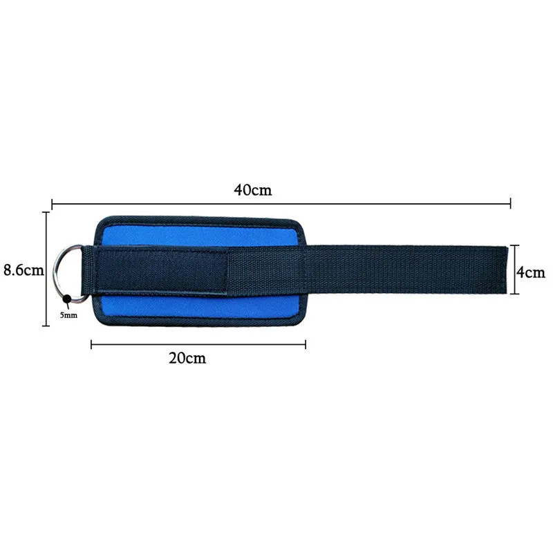 Blue Resistance Band D-ring Ankle Straps with Durable Cuffs