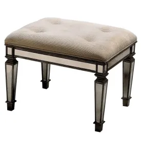 Celeste Upholstered Mirrored 25"W Vanity Bench in Silver  1214146