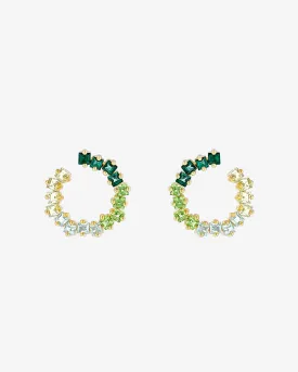 Cierra Green Ombre Midi Sideways Hoops