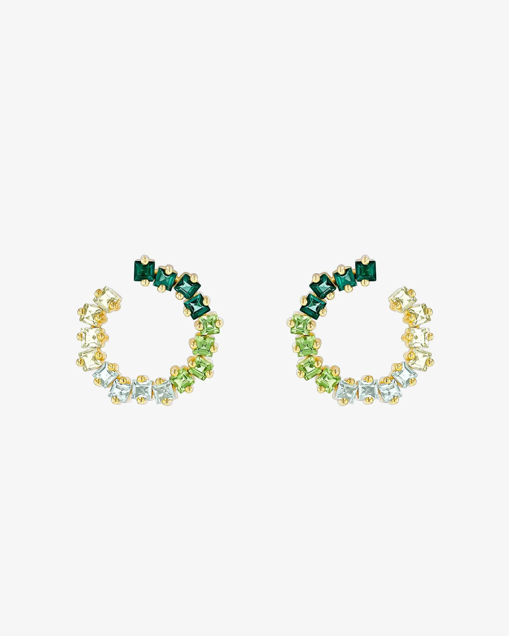 Cierra Green Ombre Midi Sideways Hoops