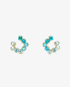 Cierra Light Blue Ombre Mini Sideways Hoops