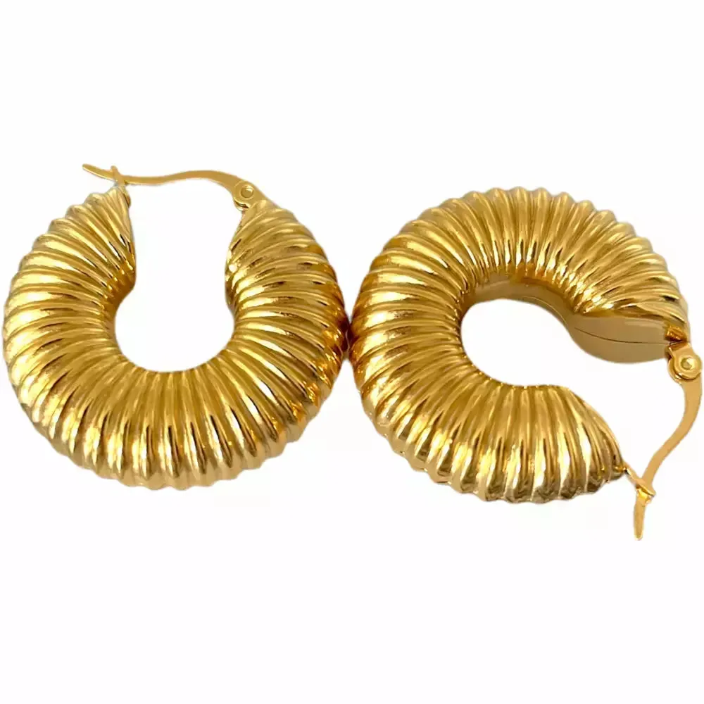 Clam Tube Hoops - Gold / Silver