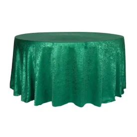 Crinkle Shimmer 120" Round Tablecloth - Emerald Green