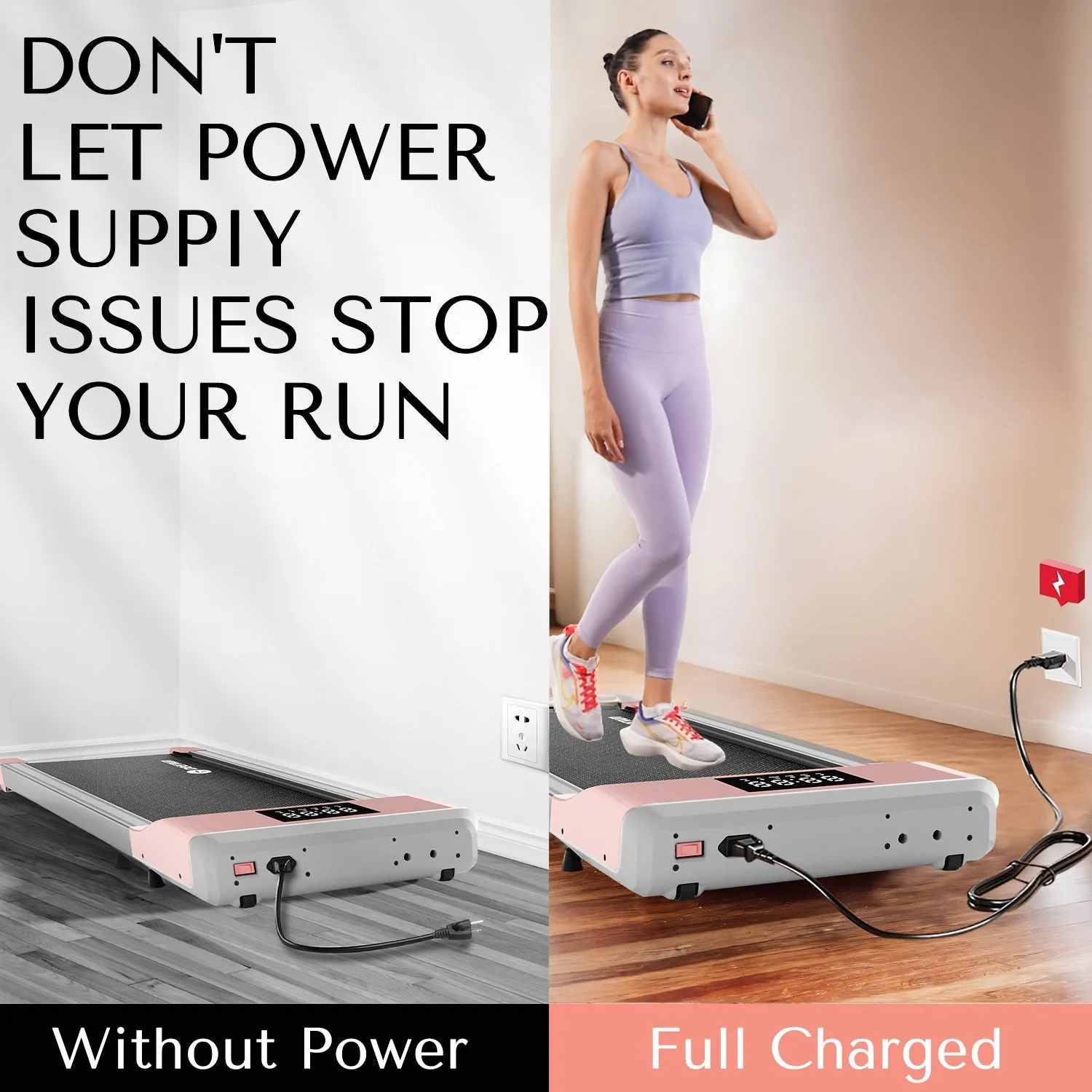 DeerRun® Essential Treadmill Accessories - Power Cord & Dust Cover & Mat