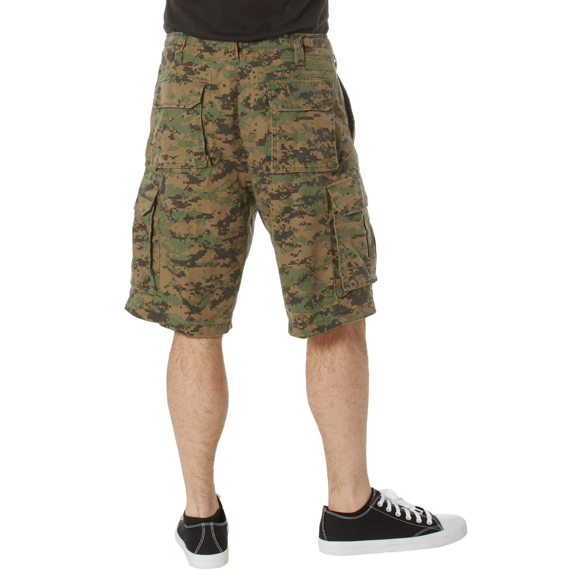 Digital Woodland Camouflage - Military Vintage Paratrooper Cargo Shorts