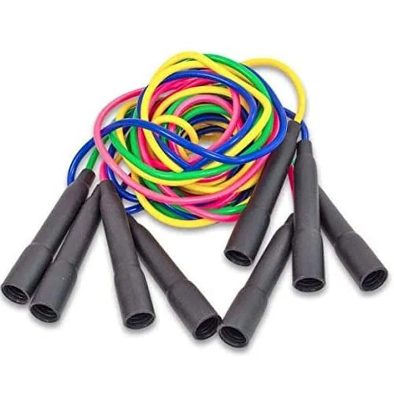 Fitfix Skipping Jump Rope (8 Feets) | Fitness Exercise Skipping Jump Rope (Pack of 3 Ropes) - Assorted Colours