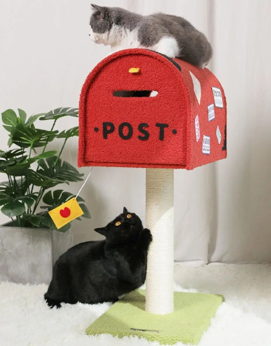 Mailbox Red Climbing Frame Cat Tree