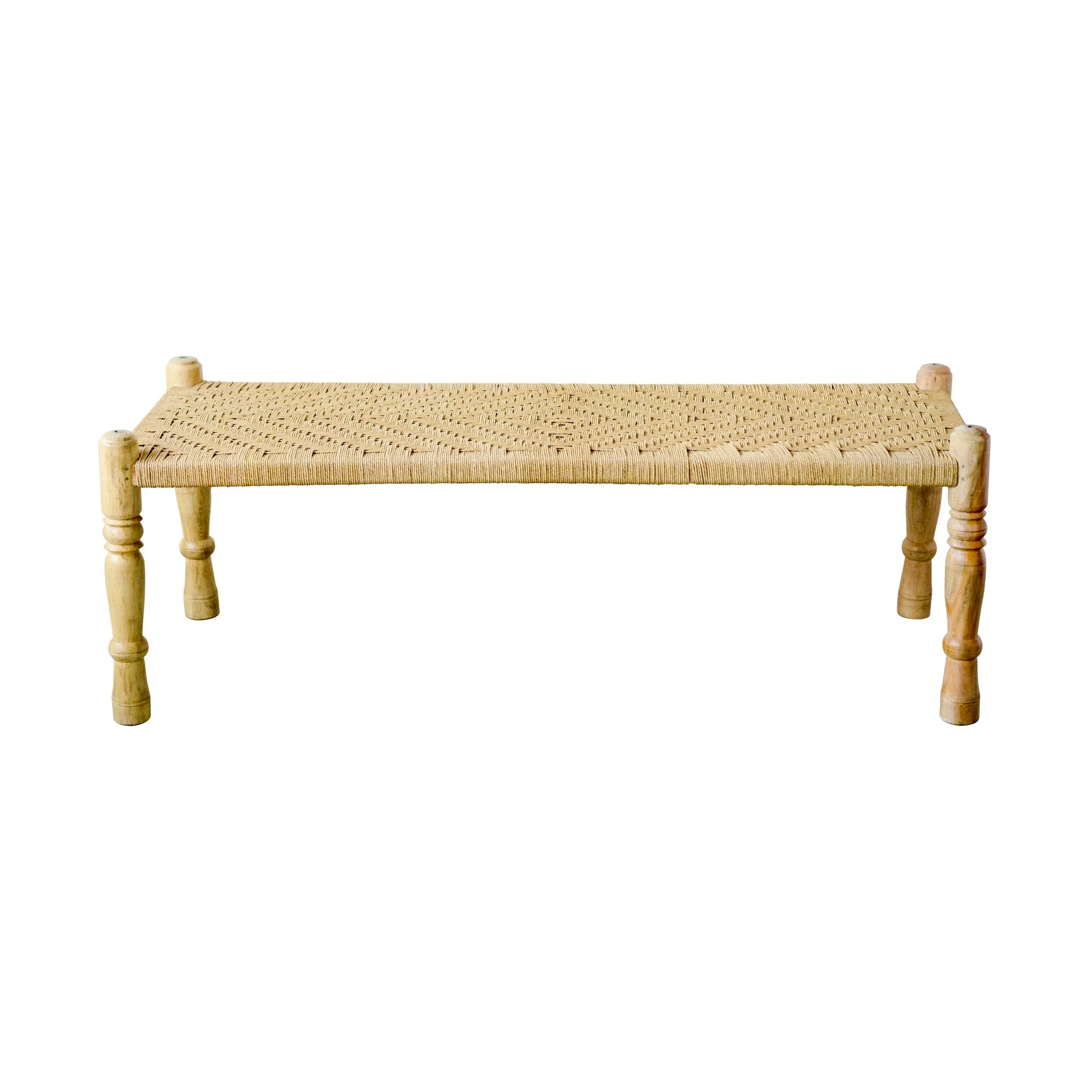 Mango Wood Rope Bench