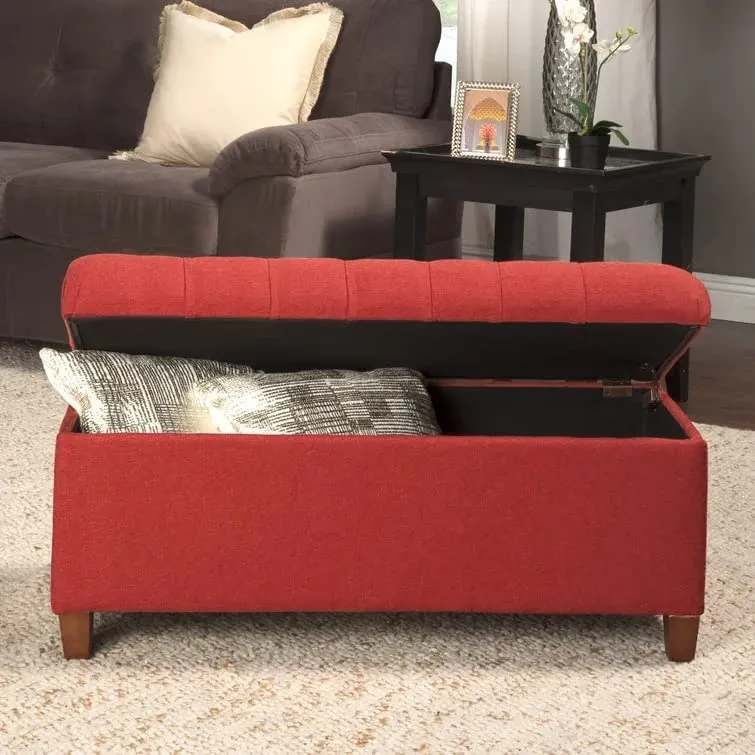 Nathalia 2 Seater Fabric Storage Ottoman Bench Sette Pouffe Puffy for Foot Rest