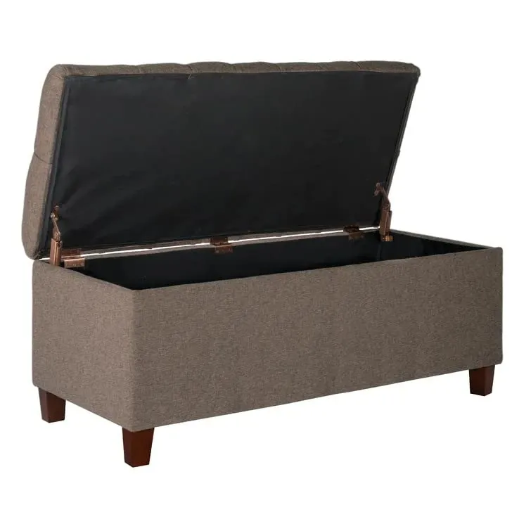 Nathalia 2 Seater Fabric Storage Ottoman Bench Sette Pouffe Puffy for Foot Rest