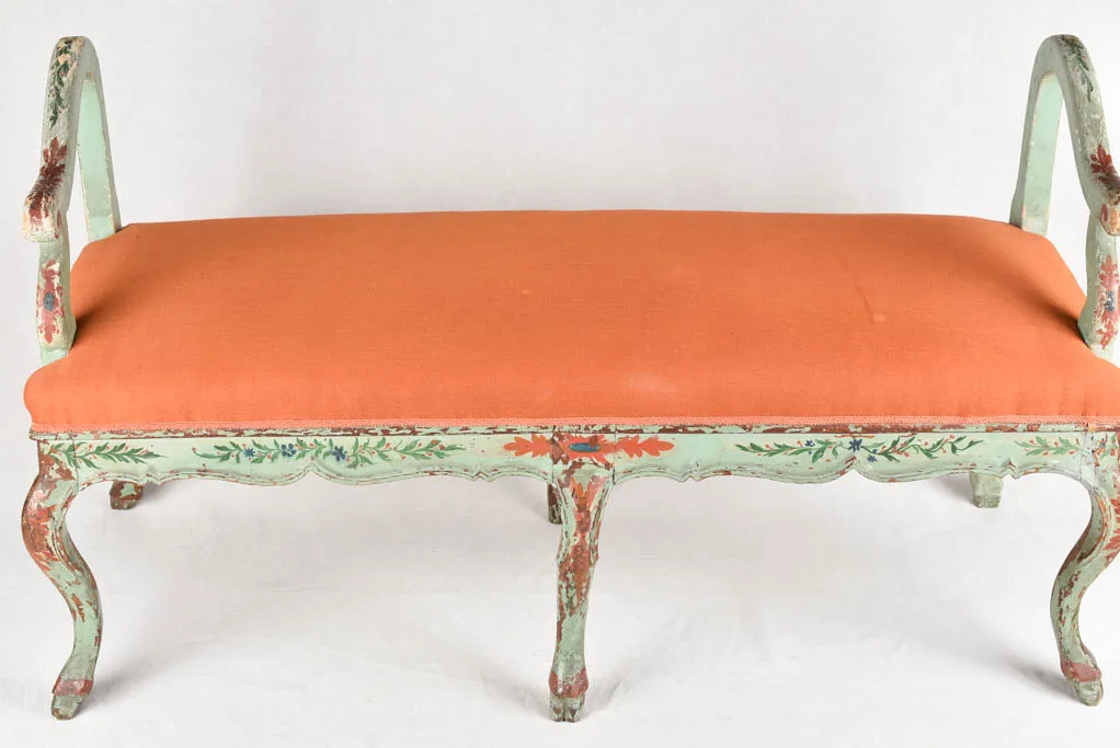 Pair of hand painted conversation benches - 19th century 57"