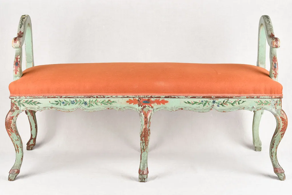 Pair of hand painted conversation benches - 19th century 57"