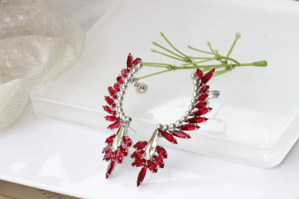 RED CLIMBING EARRINGS