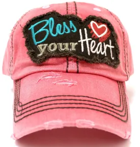 Rose "BLESS YOUR HEART" Women's Cap w/ <3 Detail