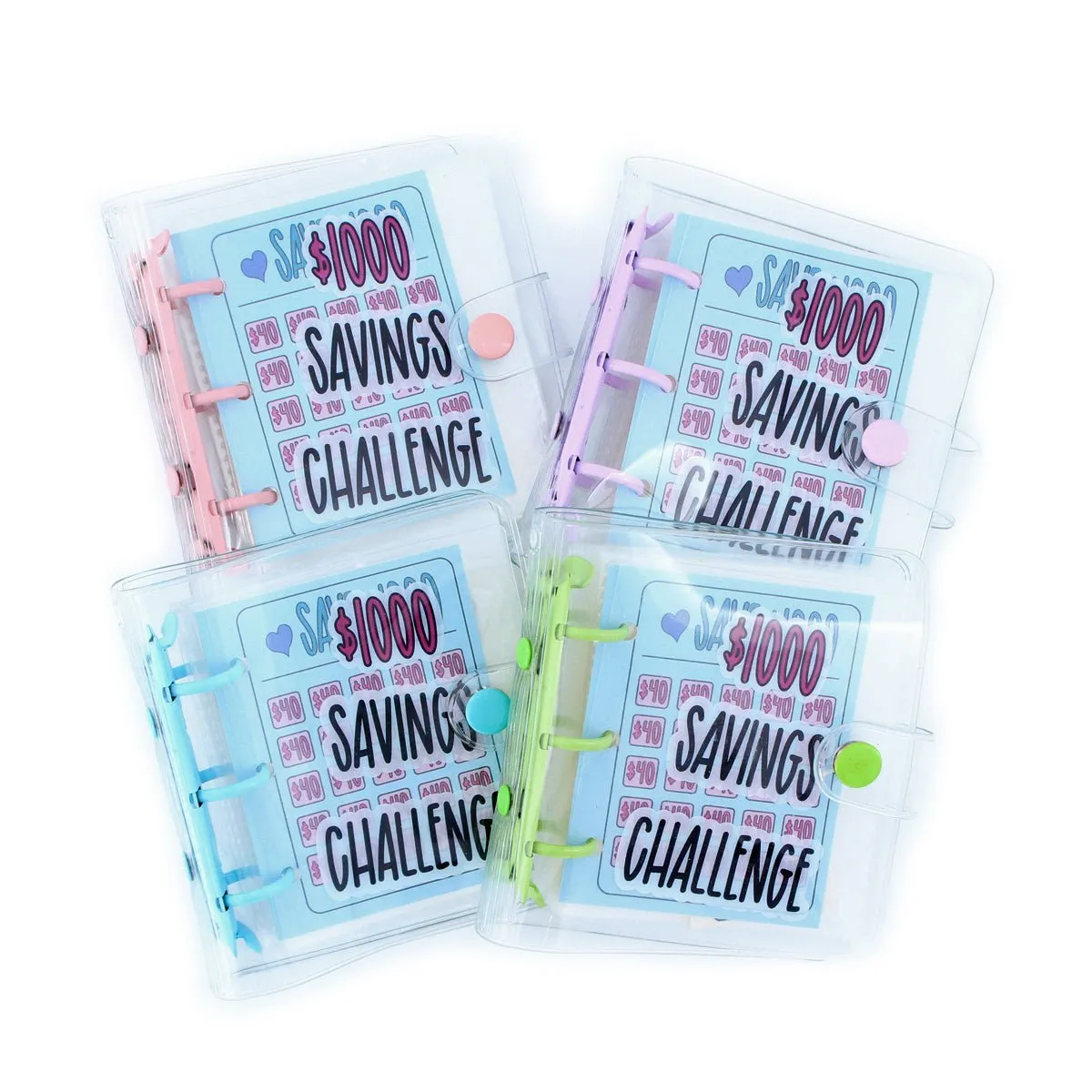 Saving Challenge Book $1000, 3 Ring Binder Clear Cover Money Saving Binder Book