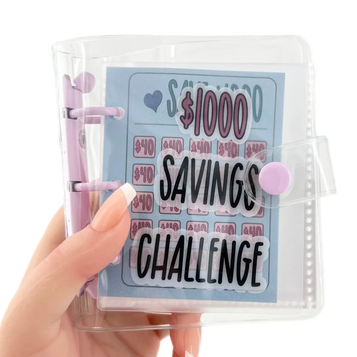 Saving Challenge Book $1000, 3 Ring Binder Clear Cover Money Saving Binder Book