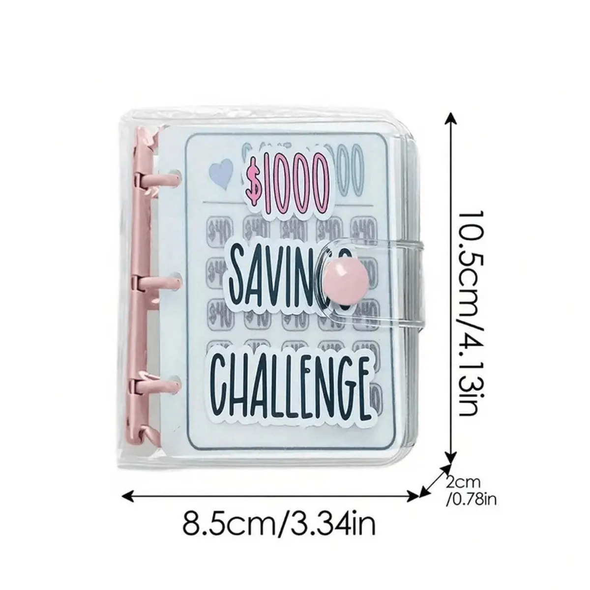 Saving Challenge Book $1000, 3 Ring Binder Clear Cover Money Saving Binder Book