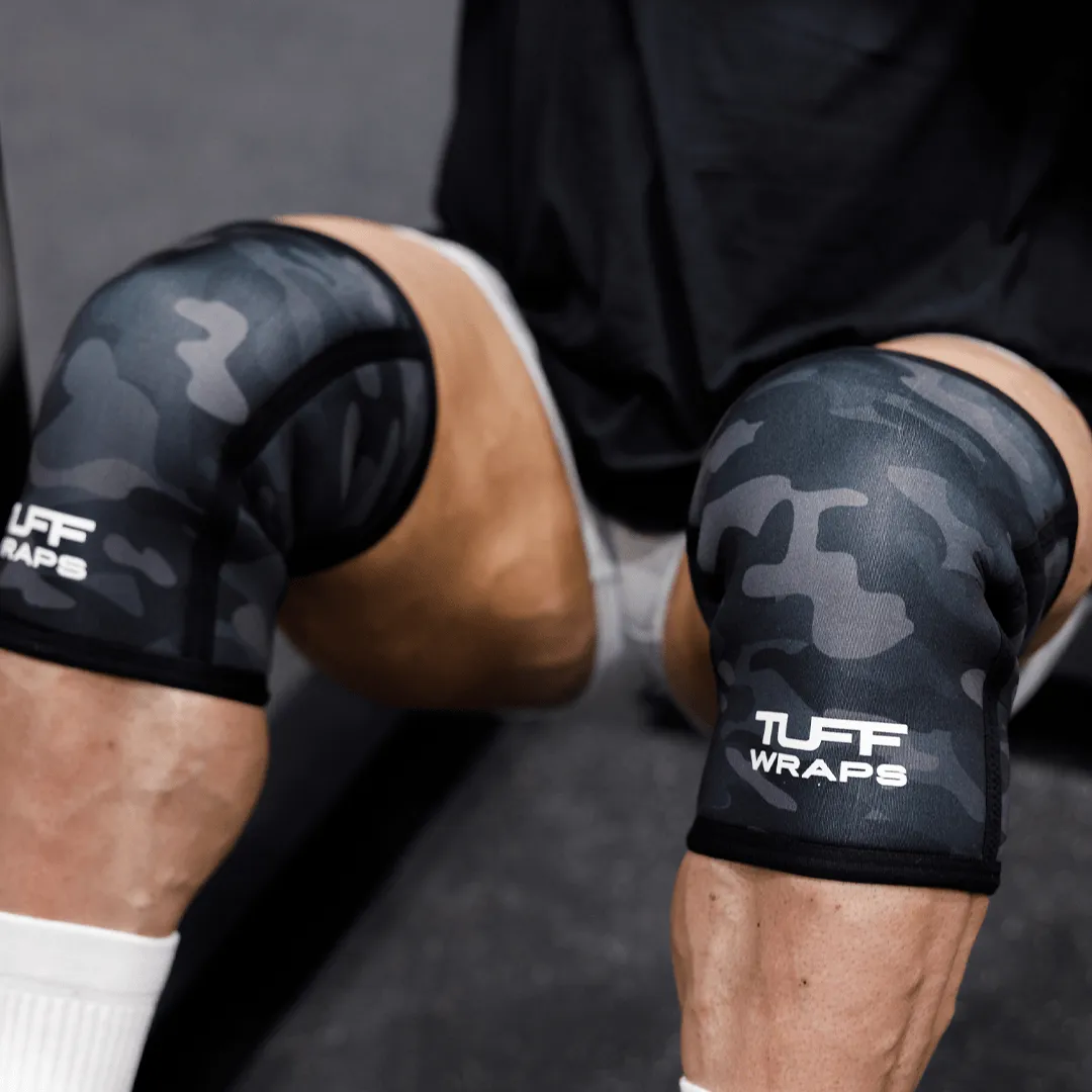 TUFF 7mm Competition Knee Sleeves (Black Camo)